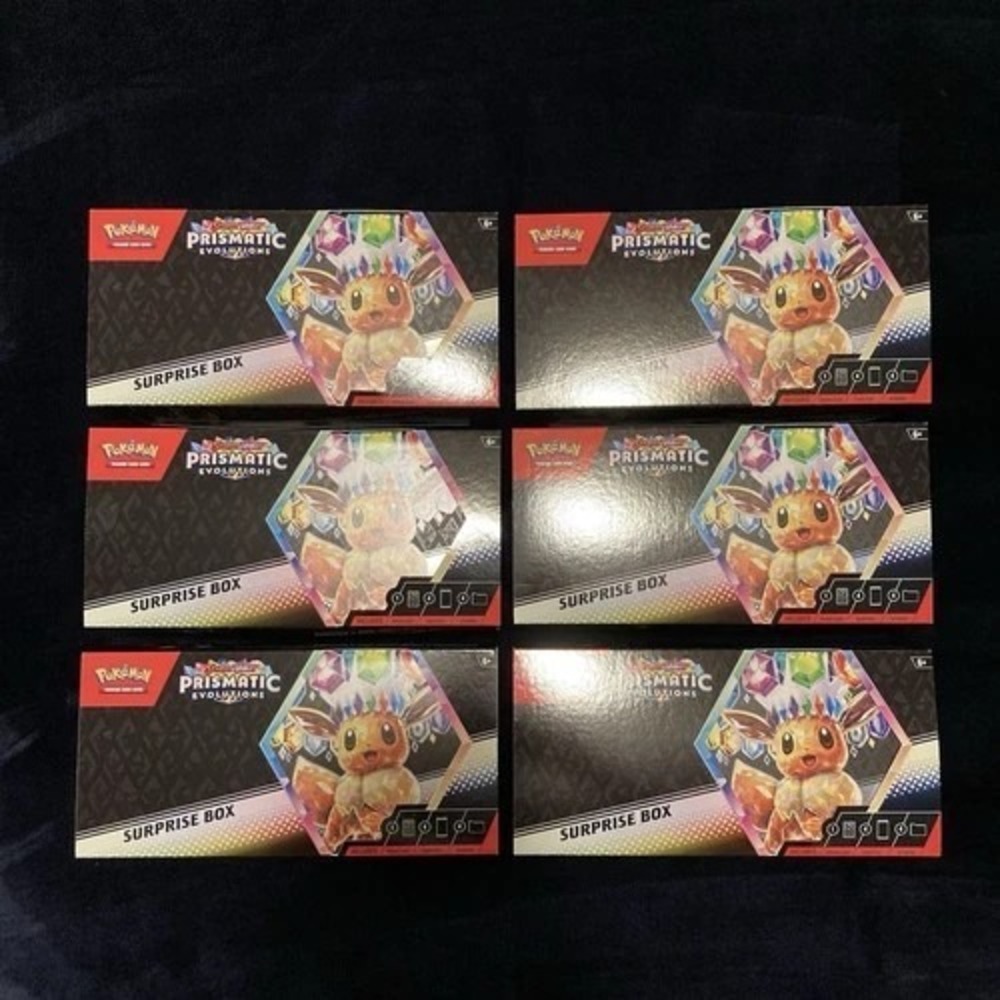 Pokemon Prismatic Evolutions Surprise Box *EMPTY* with Dividers - Lot of 6